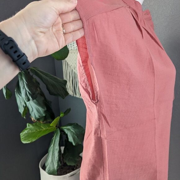 New Vine & Love Small Textured Button Down Rose Pink Shirt - Picture 7 of 8